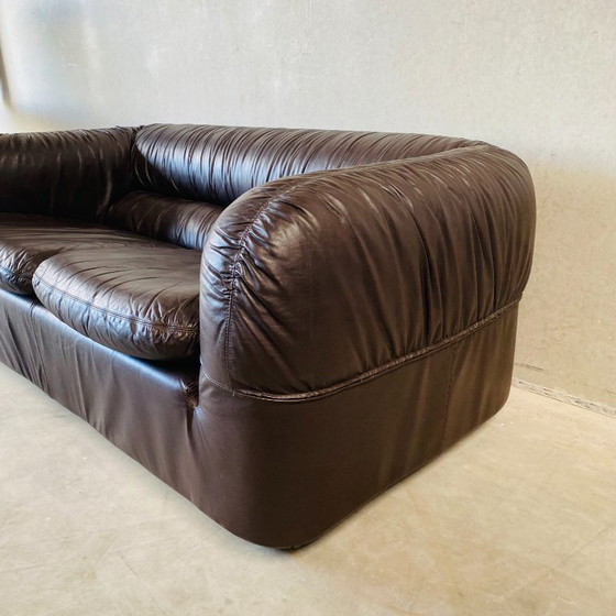 Image 1 of Bruin Leren Italiaans Design 2 Zits Sofa 
