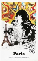 Salvador-Dali-Plakat SNCF – Französische Staatsbahnen – Paris (groß) 1970