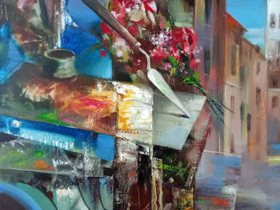 Original Oil Painting Abstract Expressionism Landscape Symbolism City View – Paintings & Drawings, Canvas (photo 6 of 10)