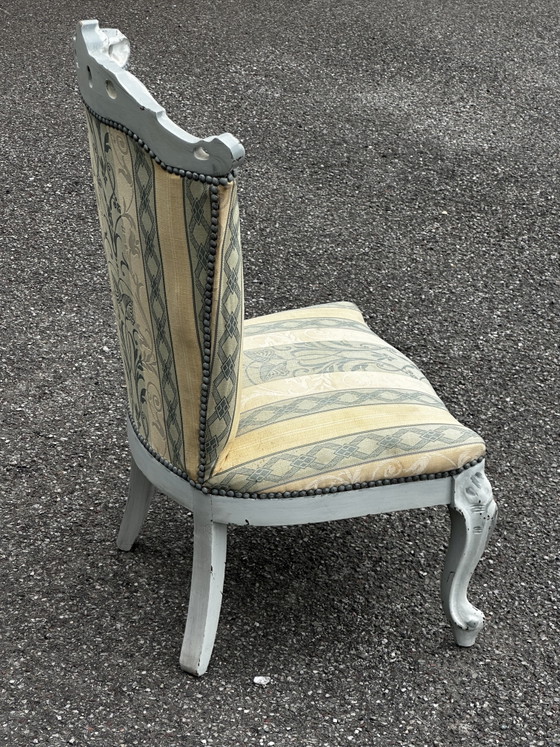 Sessel im Louis XV-Stil mit passendem Fußhocker – 20. Jahrhundert – Style Louis XV, Wood, Textile (photo 11 of 15)
