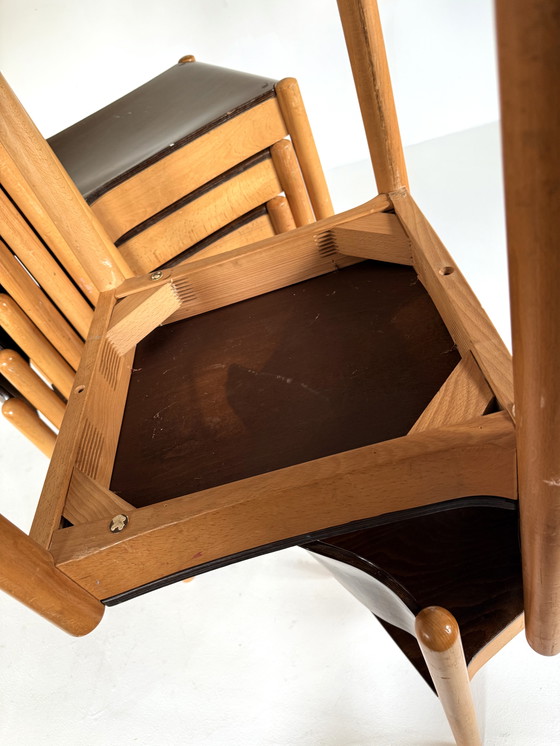 Image 1 of 9x vintage plywood stacking chair '60