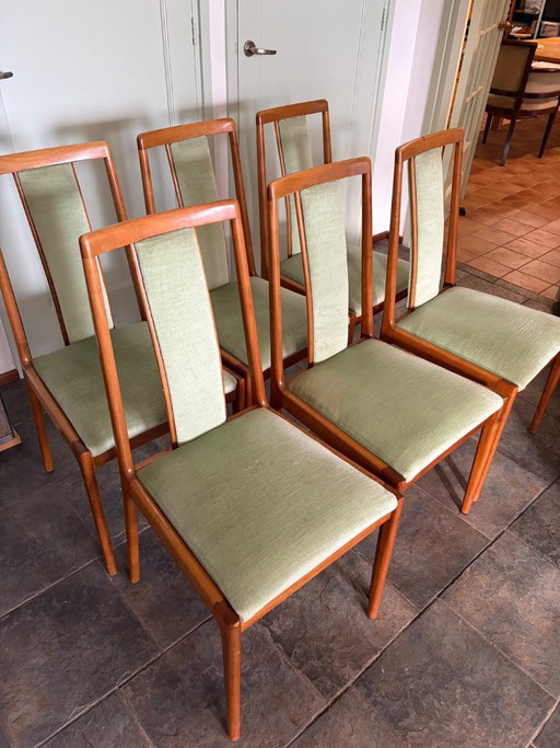 6 x Sillas de comedor Lübke, retapizadas en excelente estado