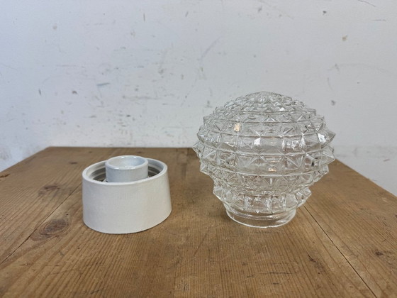 Image 1 of Vintage witte porseleinen plafondlamp, jaren 70