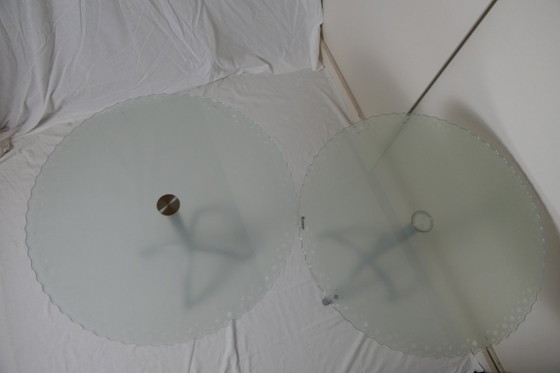 Image 1 of set vintage Italiaans design glazen tafels Rimadesio