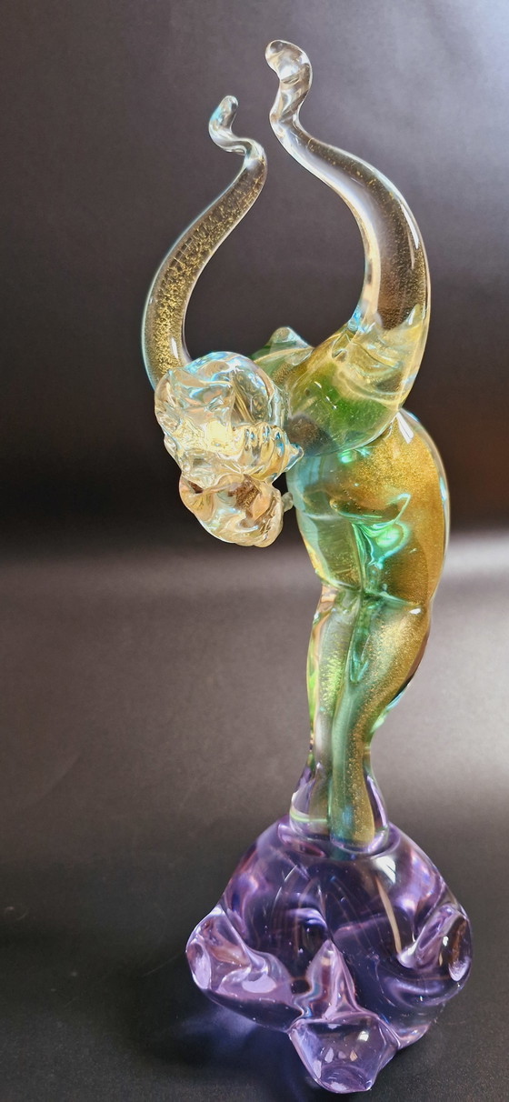 Image 1 of Murano Glass Balerina With Gold Leaves 