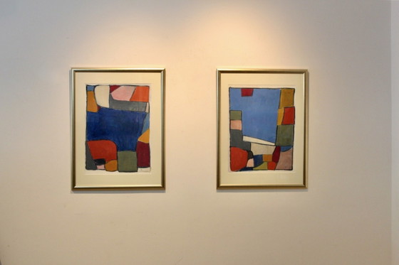 Anneke Umbgrove, ‘Composition Landscape’, Acrílico sobre papel, Firmado, Pinturas y dibujos, Vidrio, Dorado (foto 5 de 8)