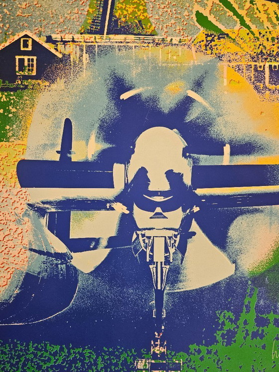 Image 1 of Zeefdruk op zwaar papier Henk van der Vet molen