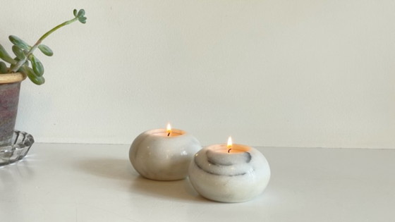Image 1 of Marble Candle Holders, 1970s