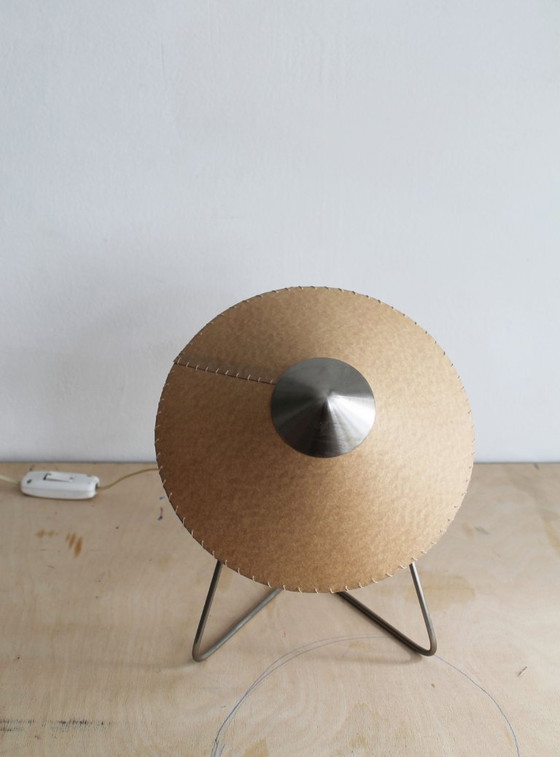 Číňanka" Table Lamp by Helena Frantová, Czechoslovakia 1953 – Paper, polished steel (photo 13 of 13)