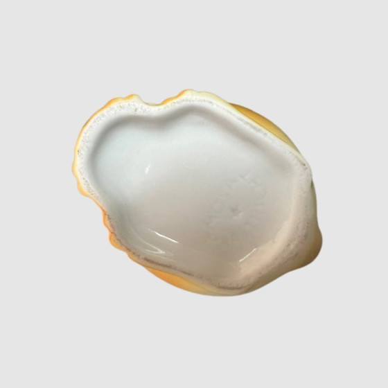 Image 1 of Brocca Art Déco blu-gialla a forma di cane – Brocca Mosa Maastricht – Vaso-Brocca in ceramica olandese degli anni '20