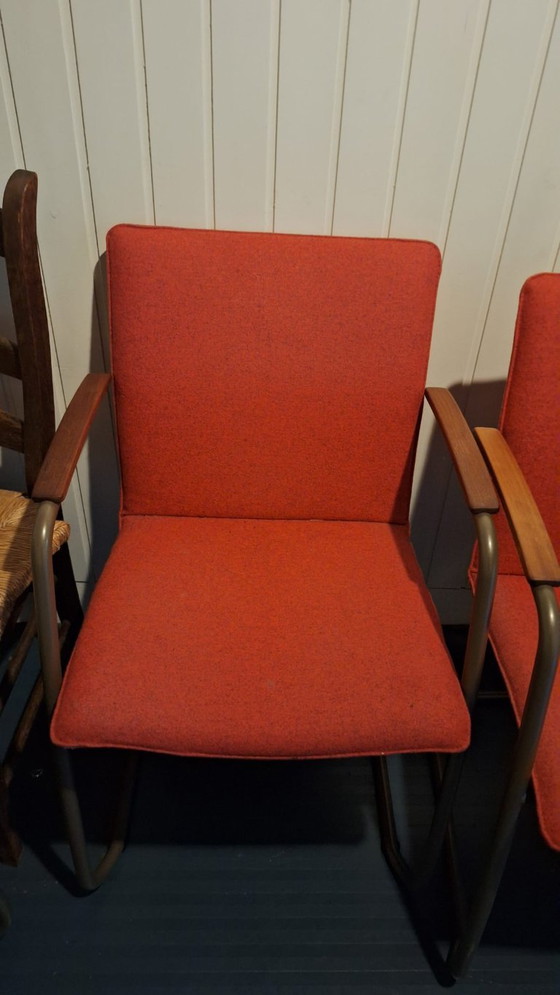 Dining set: Gazzda Luc table plus 6 Leolux Freyr chairs, Metal, Wood, Multi Color, Vintage (photo 4 of 8)