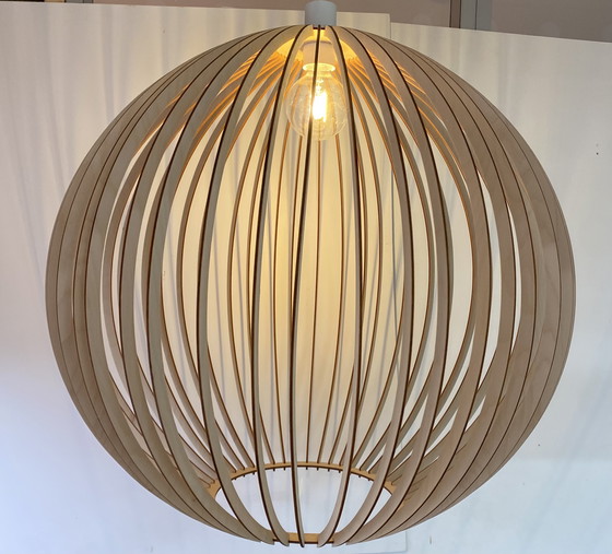 Image 1 of Lampada a sospensione grande in legno, 70 cm