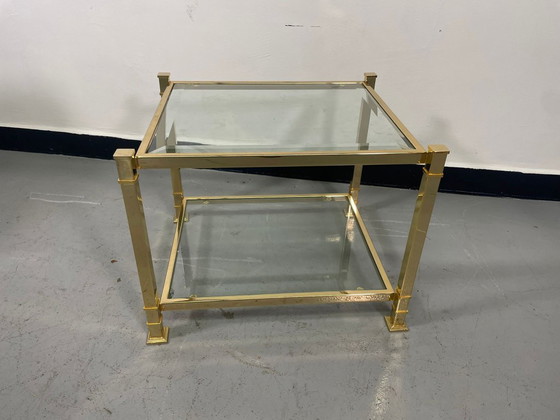 Image 1 of Vintage Brass & Glass Coffee Table 1970s Europe