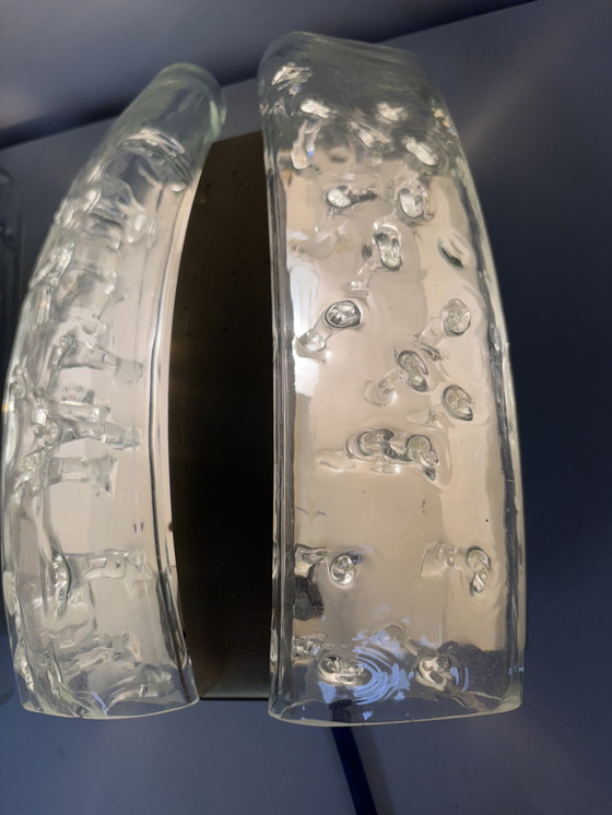 Image 1 of lazen en messing wandlampen van Doria Leuchten, Duitsland, jaren 60, set van 2