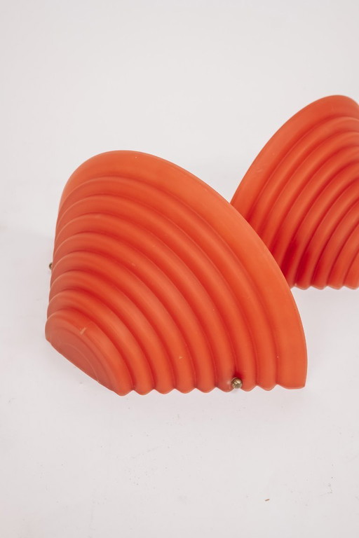 Appliques murales roses vintage années 80, lot de 2