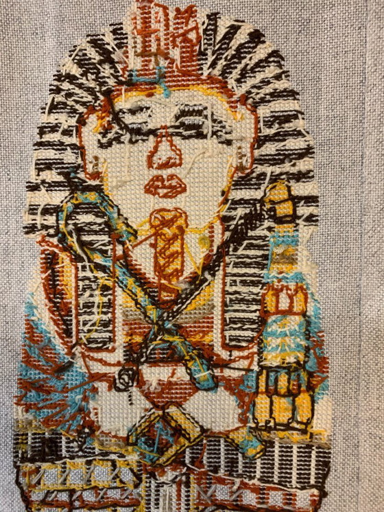 Image 1 of 1970s wall tapestry with sphinx