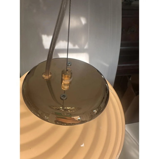 Image 1 of Pendente contemporaneo in vetro di Murano Sphres bianco latte - Set di 5