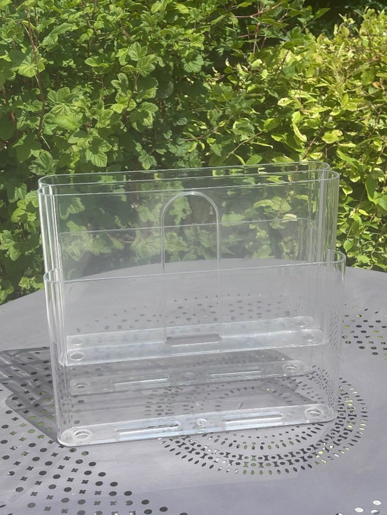 Image 1 of Kartell magazine rack design Giotto Stoppino vintage Italian