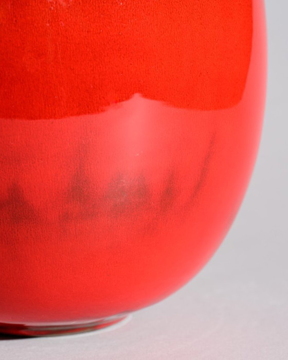 Image 1 of Vase monumental en céramique émaillée rouge Ernestine Cannon pour Ernestine Salerno, Italie