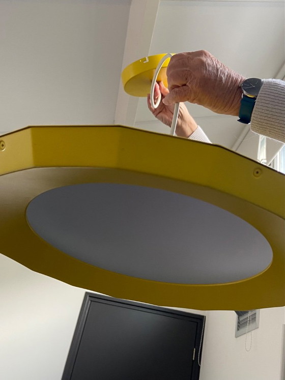 Vintage IKEA PS Yellow Metal LED Pendant Lamp (photo 2 of 5)