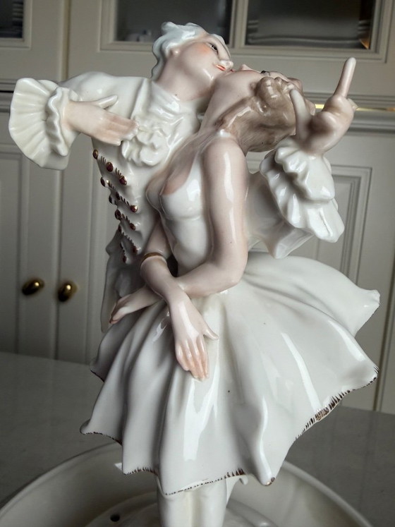 Image 1 of Hutschenreuther Selb Art Department – ​​Karl Tutter – Original two-part flower arrangement dish “Lovers / The Kiss”