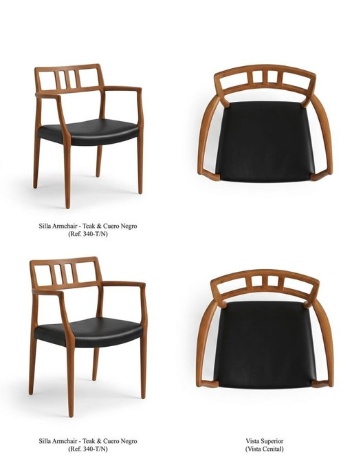 Comedor de Diseño  Danés: 5 sillas J.L. Møller (Niels Otto Møller) + mesa de Teca