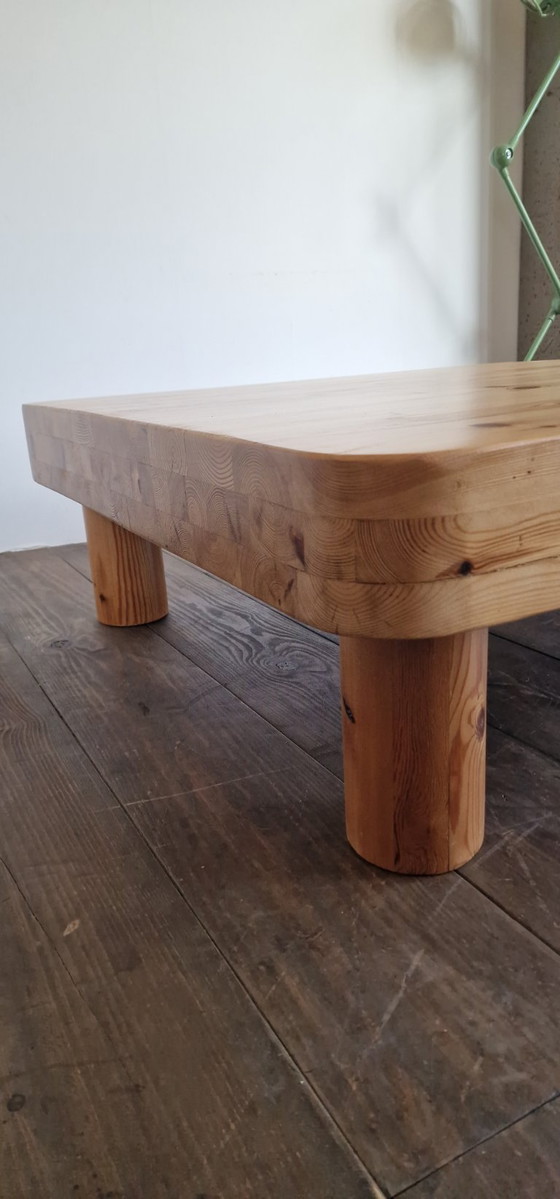Image 1 of Vintage brutalist pine coffee table, 1960s