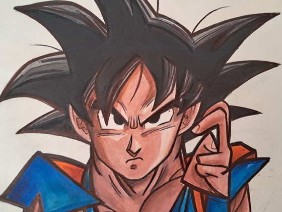 Image 1 of Nunzio MACCIONI - Goku meets Picasso - Framed artist drawing