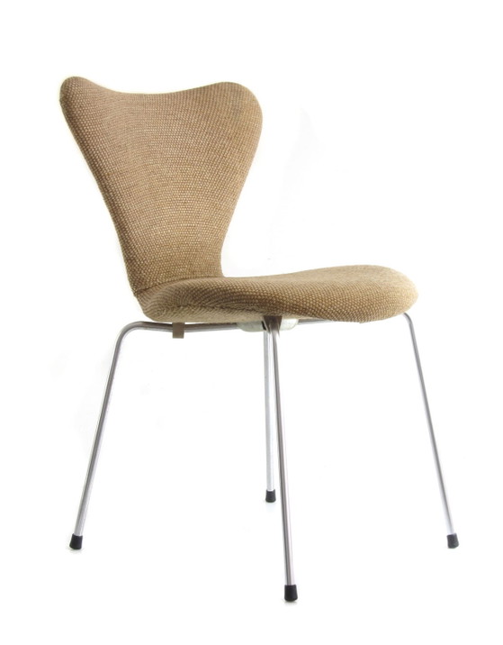 4 Early Fritz Hansen Series 7 chairs Arne Jacobsen 1950s/60s – Side chairs, Wool, Metal, Mid Century Modern (photo 7 of 11)