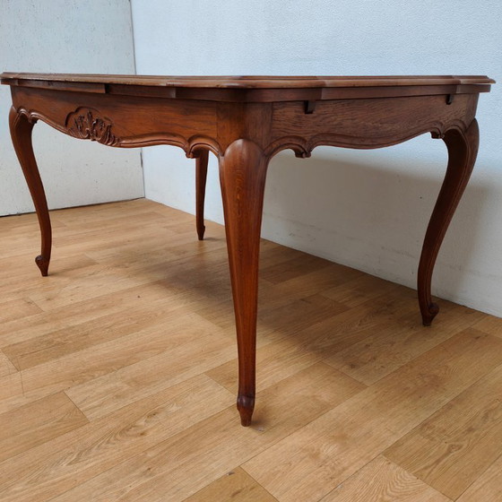 Image 1 of Table à manger de campagne vintage, table à manger extensible