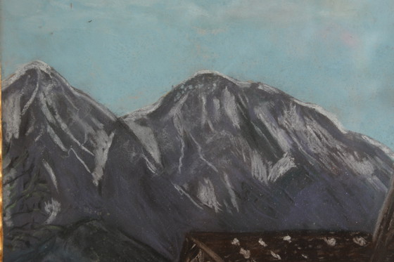 Image 1 of Dessin à la craie encadré