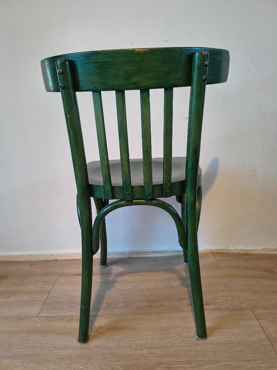 6x Sedie da caffè verdi vintage💚Stile Thonet – Sedie da pranzo, Legno (photo 6 of 10)