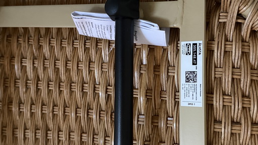 2 x ÄVSTA eetkamerstoelen riet IKEA; NIEUW 