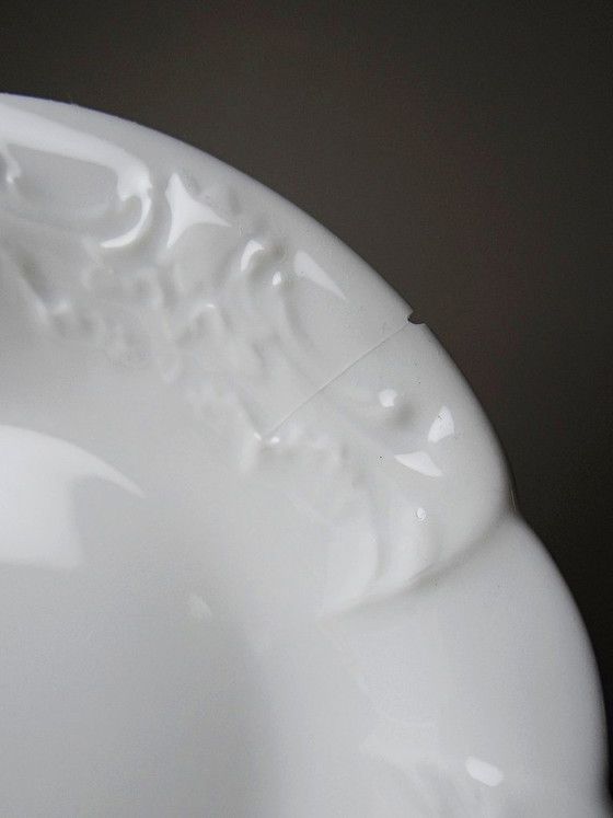 Image 1 of Limoges L&Cie Lafarge 12-piece dessert service in white porcelain, 1960s