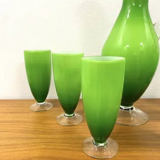 Image 1 of Retro kan & 6 glazen set, Murano, jaren 60