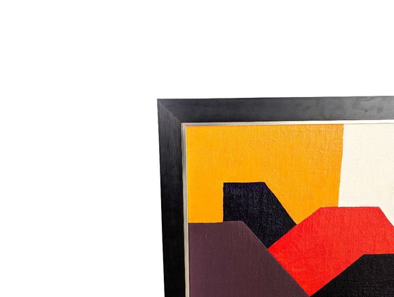 Image 1 of Oil painting, framed composition, Möck burlap, jute, canvas