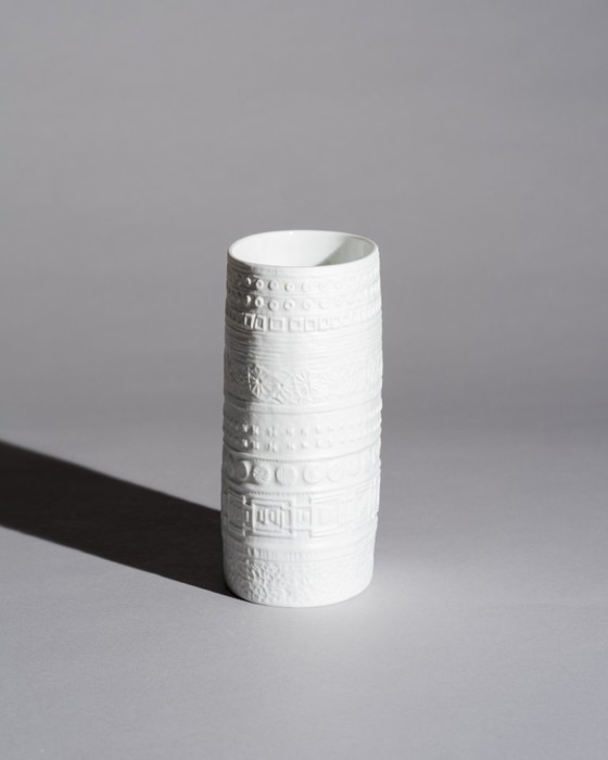 Image 1 of Martin Freyer Rosenthal Studio-Linie Bisque Porcelain Relief Brutalist Vase Duo