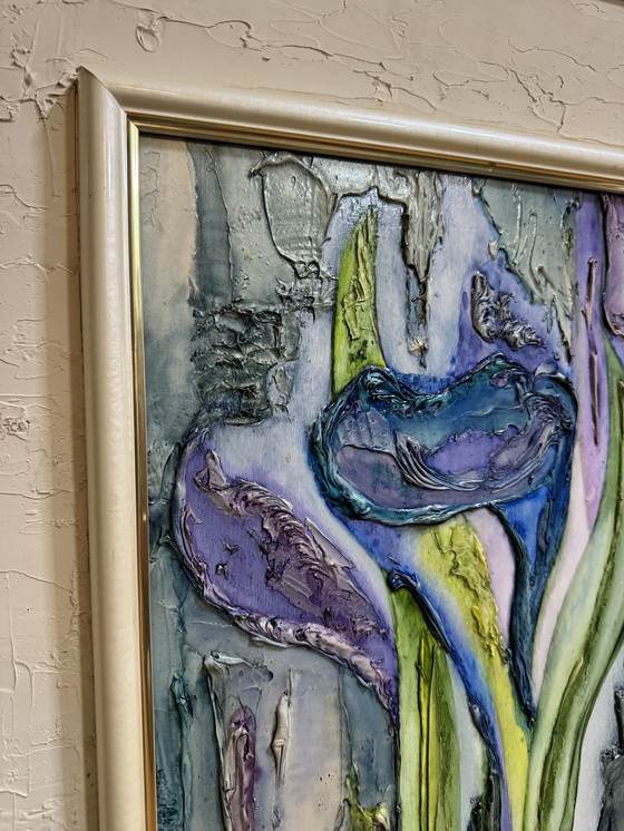 Image 1 of Painting of the blue arum lily by Joëlle Lallagüe, 1993