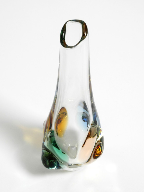 Image 1 of Two beautiful crystal glass vases from the 1960s by Miroslav Klinger for Bohemia Glass - Made in Czech