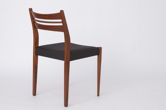 Image 1 of 1 of 4 Vintage German Dining Chair, 1960s–70s, Dyed Beech & Black Skai – Mid-Century Modern