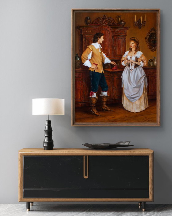 Original Oil Painting Cardinal's Money - Based on A. Dumas's "The Three Musketeers" – Paintings & Drawings (photo 3 of 7)