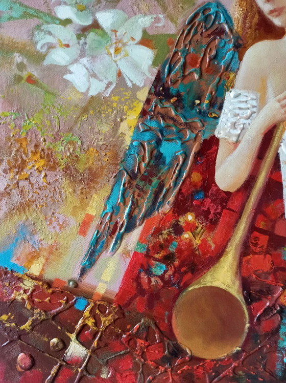 Original Oil Painting Abstract Figurative Girl Nika – Paintings & Drawings, Canvas (photo 7 of 10)
