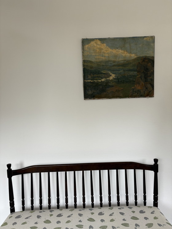 Image 1 of Banc de bar vintage en bois extrêmement charmant l1.27