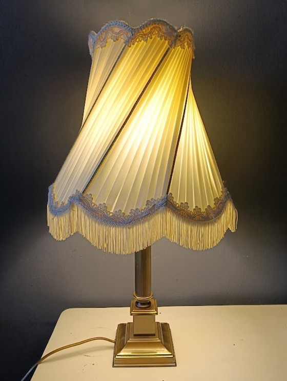 Vintage Herda Kolom Tafellamp – Hollywood Regency – 56 cm – Uitstekende Staat – Tafellampen, Brass (photo 3 of 12)