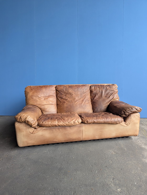 Image 1 of Vintage Italiaanse leren 2zits bank, Brunati 1970s 