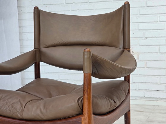 Anni '70, design danese di Kristian Vedel, Poltrona a schienale alto modello "Modus". – Poltrone, Leather (photo 8 of 21)