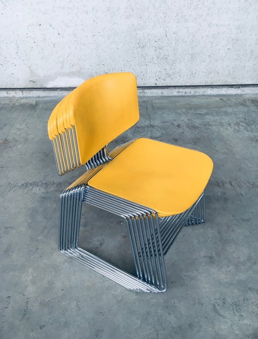 Satz von 8 MAX STACKER Konferenz-/Bürostühlen von Steelcase Strafor, USA 1980er Jahre