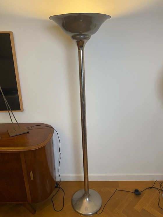 Image 1 of Coppia di lampade da terra Art Déco - Nichel, ispirate a Demeyere