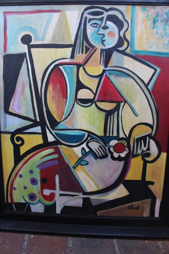 Image 1 of 1932 Surrealism Pablo Picasso Acrylic on Board