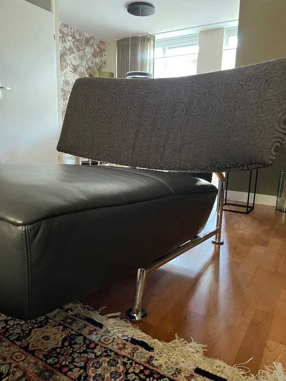 LEOLUX AKKA / swivel loveseat & chaise longue, luxury leather/fabric (photo 3 of 6)